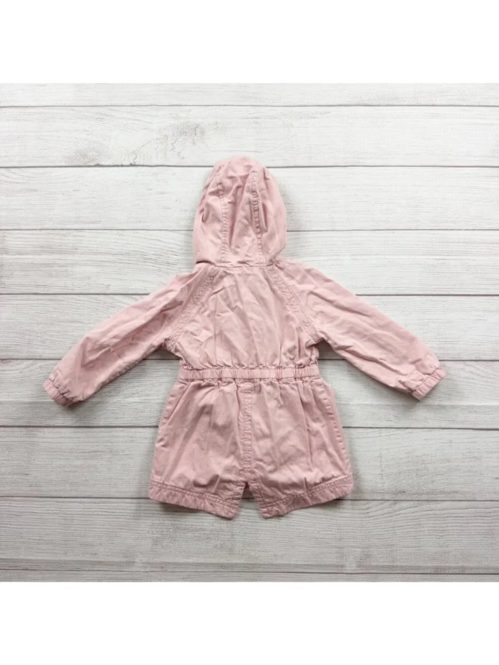 Old Navy Baby Girls Hooded Pink Lightweight Jacket Snap Front 18-24 Months